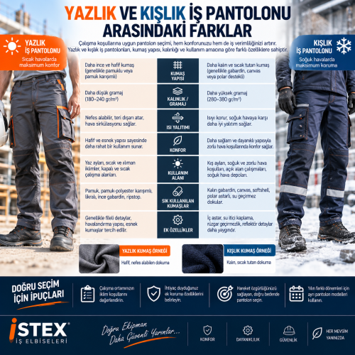 Yazlık ve Kışlık İş Pantolonu Arasındaki Farklar
