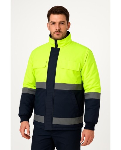 İki Renkli Çıkma Kollu Mont