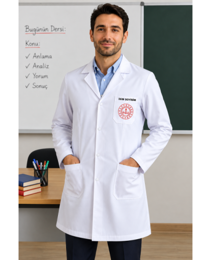 Baskılı Öğretmen Önlüğü - Erkek